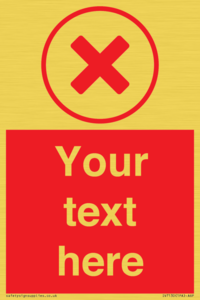 Custom red background, red cross in circle sign